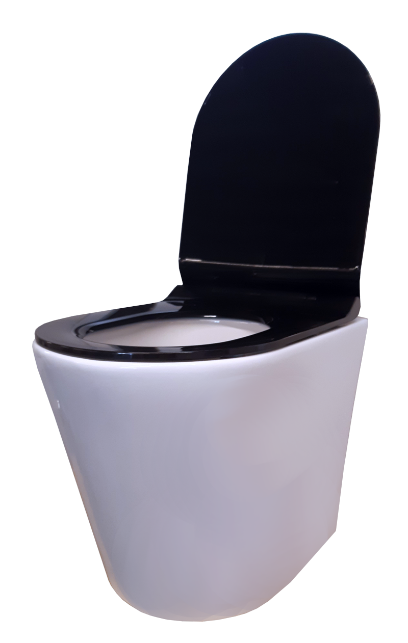 ‘Oslo’ Porcelain Pedestal with Black Deluxe Slow Close Seat Green Loo Composting Toilets