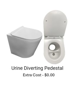 Urine diverting pedestal text